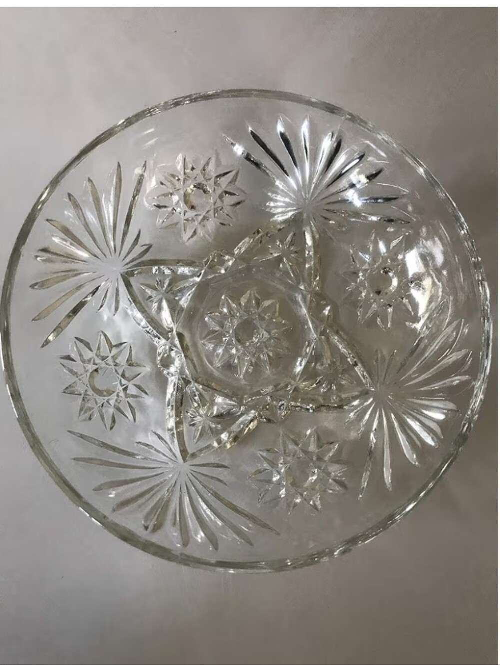 Anchor Hocking Star Of David Clear Pressed Glass Plate 9.5 Inch